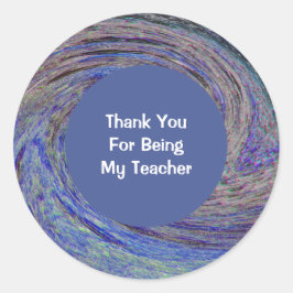 Leraar Appreciation Blue Spiral Swirl Dank je Ronde Sticker