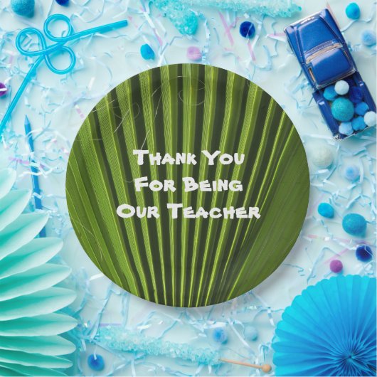 Leraar Appreciation Palm Leaf Foto Hartelijk dank Papieren Bordje (Feest)