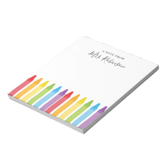 Leraar Appreciation Rainbow Crayon Notitieblok (Gedraaid)