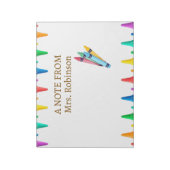 Leraar Appreciation Rainbow Crayon Notitieblok (Gedraaid)