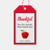 Leraar Appreciation Red Apple Thankful Cadeaulabel (Achterkant)