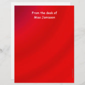 Leraar Appreciation Red Letterhead Stationery (Voorkant / Achterkant)