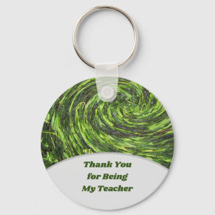 Leraar Apprecil Green Spiral Dank je Sleutelhanger