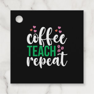 Leraar Art Coffee Teach Herhaal Bedankjes Labels