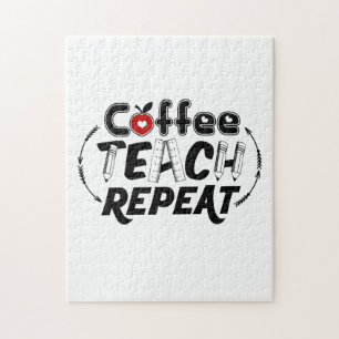 Leraar Art Coffee Teach Herhaal Legpuzzel