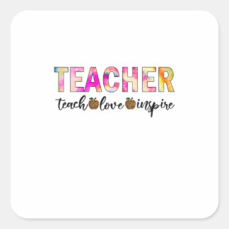 Leraar Art Teach Love Inspire Vierkante Sticker