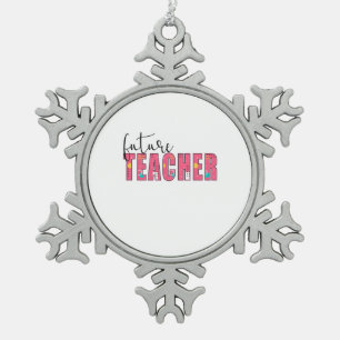 Leraar Art Toekomstige leraar Tin Sneeuwvlok Ornament