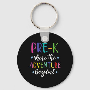 Leraar Avontuur Begint Eerste Dag Preschool Teach Sleutelhanger