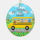 Leraar Bedankt Aangepaste naam | Cute bus Animals Keramisch Ornament (Links)