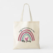 leraar bedankt voor mijn pensioen voor regenboog tote bag (Achterkant)