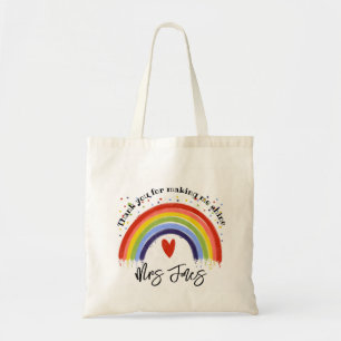 leraar bedankt voor mijn pensioen voor regenboog tote bag
