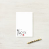 Leraar beste gezegden van het rode appelhart post-it® notes (Op bureau)