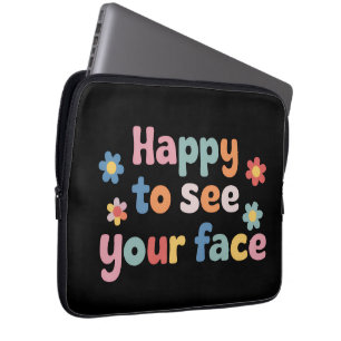 Leraar blij om je gezicht terug naar school te zie laptop sleeve