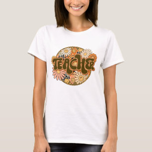 Leraar. Bloemen stijl. T-shirt