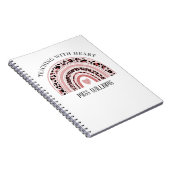 Leraar Boho Rainbow Teaching Met Hart Notitieboek (Rechterzijde)