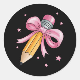 Leraar Boog Potlood Lesgeven Leven Waarderingsgesc Ronde Sticker