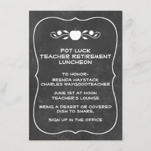 Leraar Chalkboard look Invitation Kaart