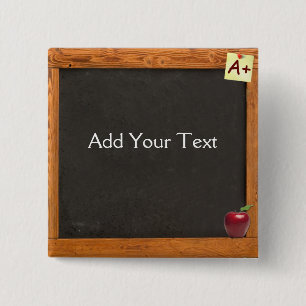 Leraar Chalkboard Vierkante Button 5,1 Cm