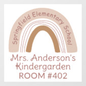 Leraar Classroom Boho Rainbow Window Cling Decal (Vel)