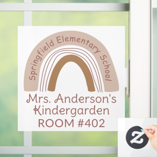 Leraar Classroom Boho Rainbow Window Cling Decal (Huis)