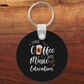 Leraar Coffee in muziekonderwijs Sleutelhanger (Voorkant)