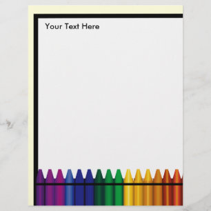 Leraar Crayon Design Letterhead Stationery