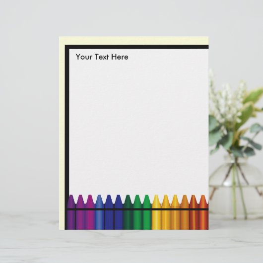Leraar Crayon Design Letterhead Stationery (Staand voorkant)