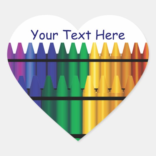leraar Crayons Heart Shape Sticker (Voorkant)