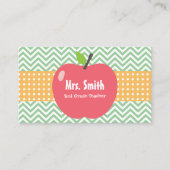 Leraar Cute Apple Chevron Stripes Visitekaartje (Voorkant)