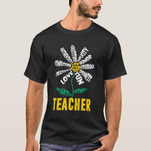 Leraar Daisy Bloem Towering Daisy De Kunst van Opt T-shirt