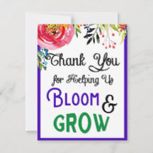 Leraar Dank je creditcard, Bloom & Grow Dank je
