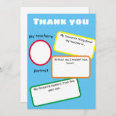 Leraar dank u kaart cadeau vul blanks in (Voorkant / Achterkant)