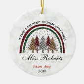 Leraar dank u Kerstmis regenboog bomen Keramisch Ornament (Voorkant)