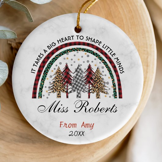 Leraar dank u Kerstmis regenboog bomen Keramisch Ornament