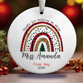 Leraar dank u Kerstmis regenboog Keramisch Ornament