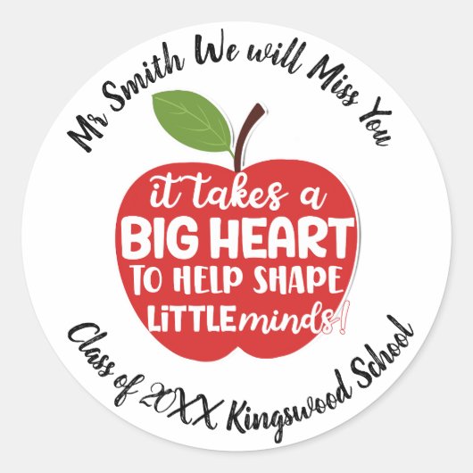 LERAAR DANK U MISS JE STICKER GEPERSONALISEERD (Voorkant)