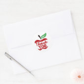 Leraar Dank u sticker appel (Envelop)