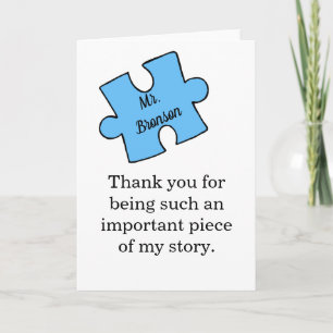 Leraar Dank u voor uw persoonlijke waardering Kaart