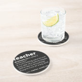 Leraar Definitie - Grappige Onderwijzer School Ler Zandsteen Onderzetter (Zijkant)