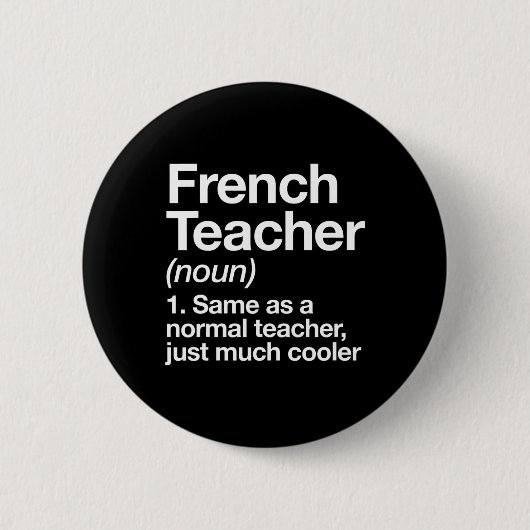 leraar definitie plezier terug naar school eerste  ronde button 5,7 cm (Voorkant)