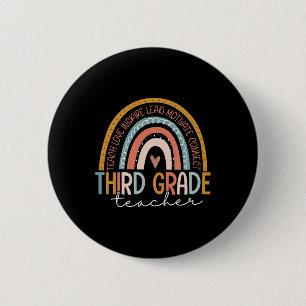 Leraar Derde Klas Leren Liefde Inspireren Ck Naar Ronde Button 5,7 Cm
