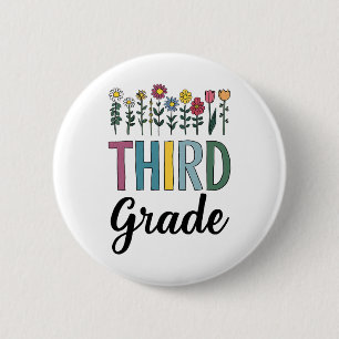 Leraar derde klas wilde bloem terug naar school bl ronde button 5,7 cm