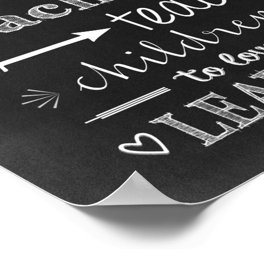 Leraar die van onderwijs houdt poster (Hoek)