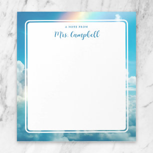 Leraar een briefje van Rainbow Clouds Notitieblok