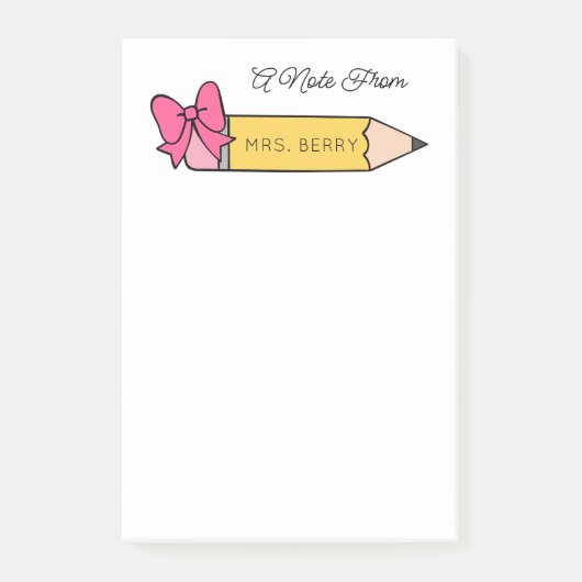 Leraar een notitie van potloodbericht post-it® notes (Voorkant)