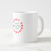 Leraar Eenvoudig Kerst Dankjewel Regenboog Cadeau Extra Grote Beker (Voorkant rechts)