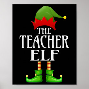 Leraar Elf Xmas Funny Family Matching Group Chris Poster