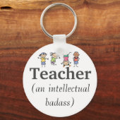 Leraar en Intellectueel Badass Inspirerend Quote Sleutelhanger (Voorkant)