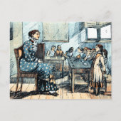 Leraar en studenten.  Briefkaarten (Voorkant)