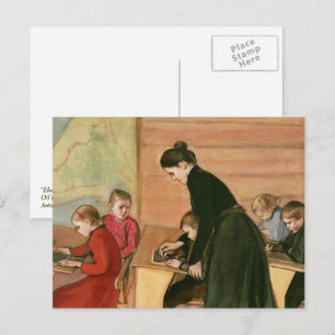 Leraar en Studenten Schilderen Briefkaart